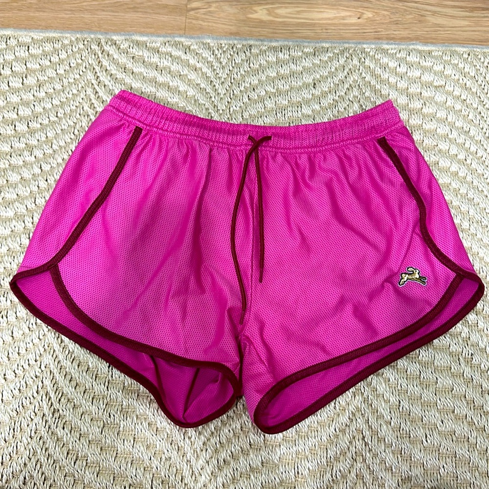 Tracksmith x JCrew pink mesh shorts size medium